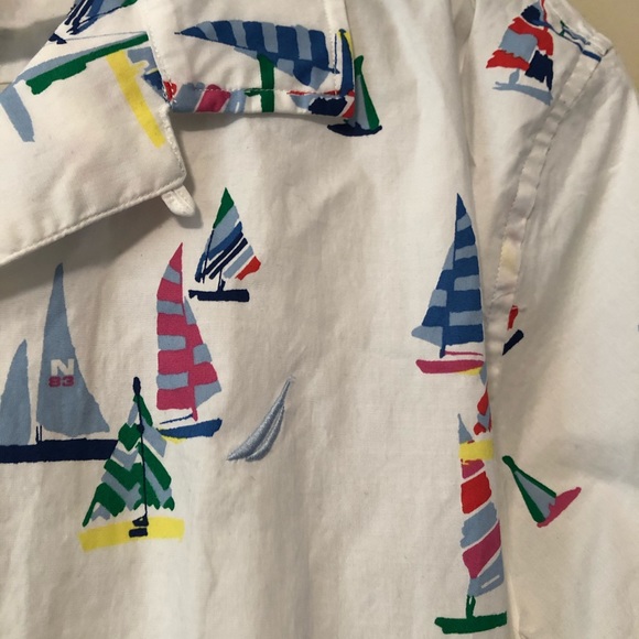 Nautica classic fit boat print camp shirt XXL - Picture 6 of 9